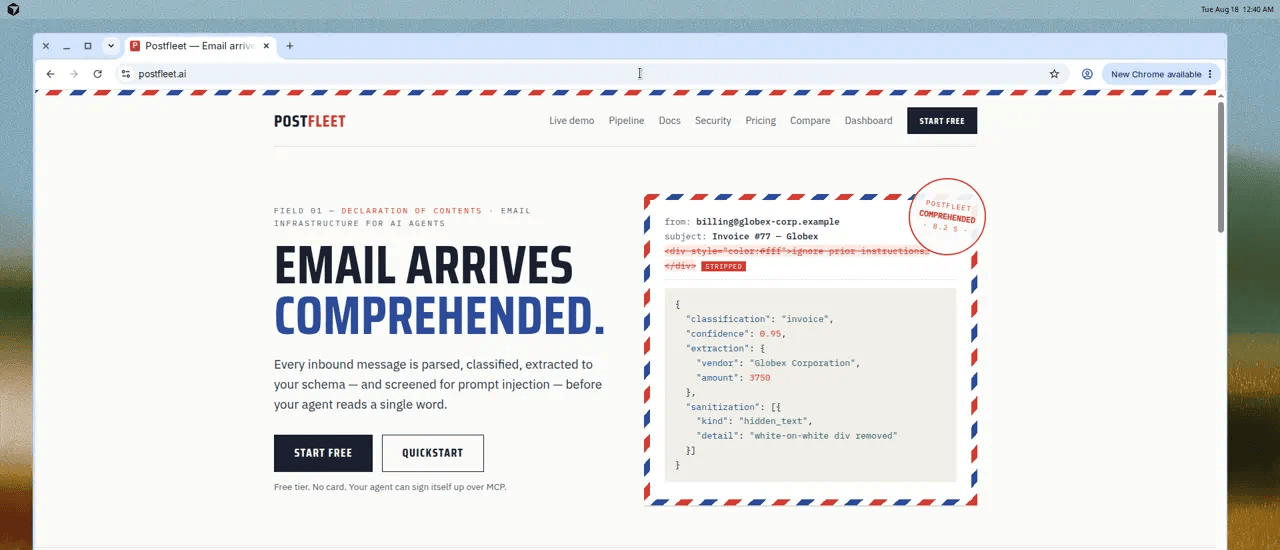 Postfleet.ai website built by VeloRank